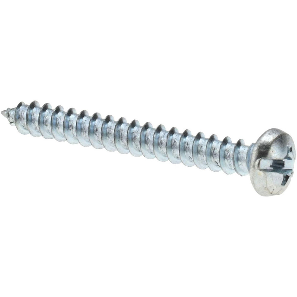 Sheet Metal Screw: #8, Pan Head, Phillips Drive, 1-1/2" Length Under Head - Grade 2 Steel