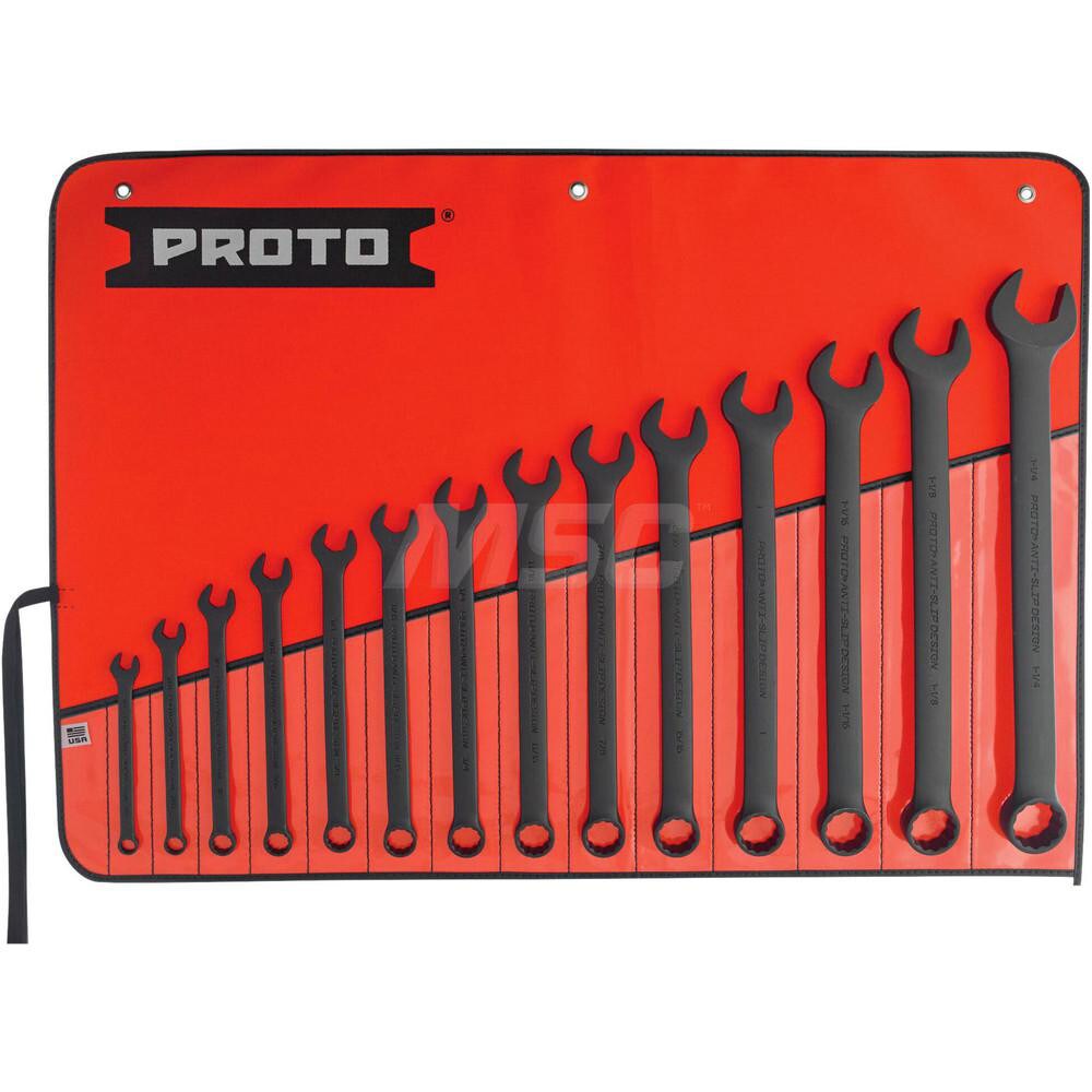 Combination Wrench Set: 14 Pc, Inch