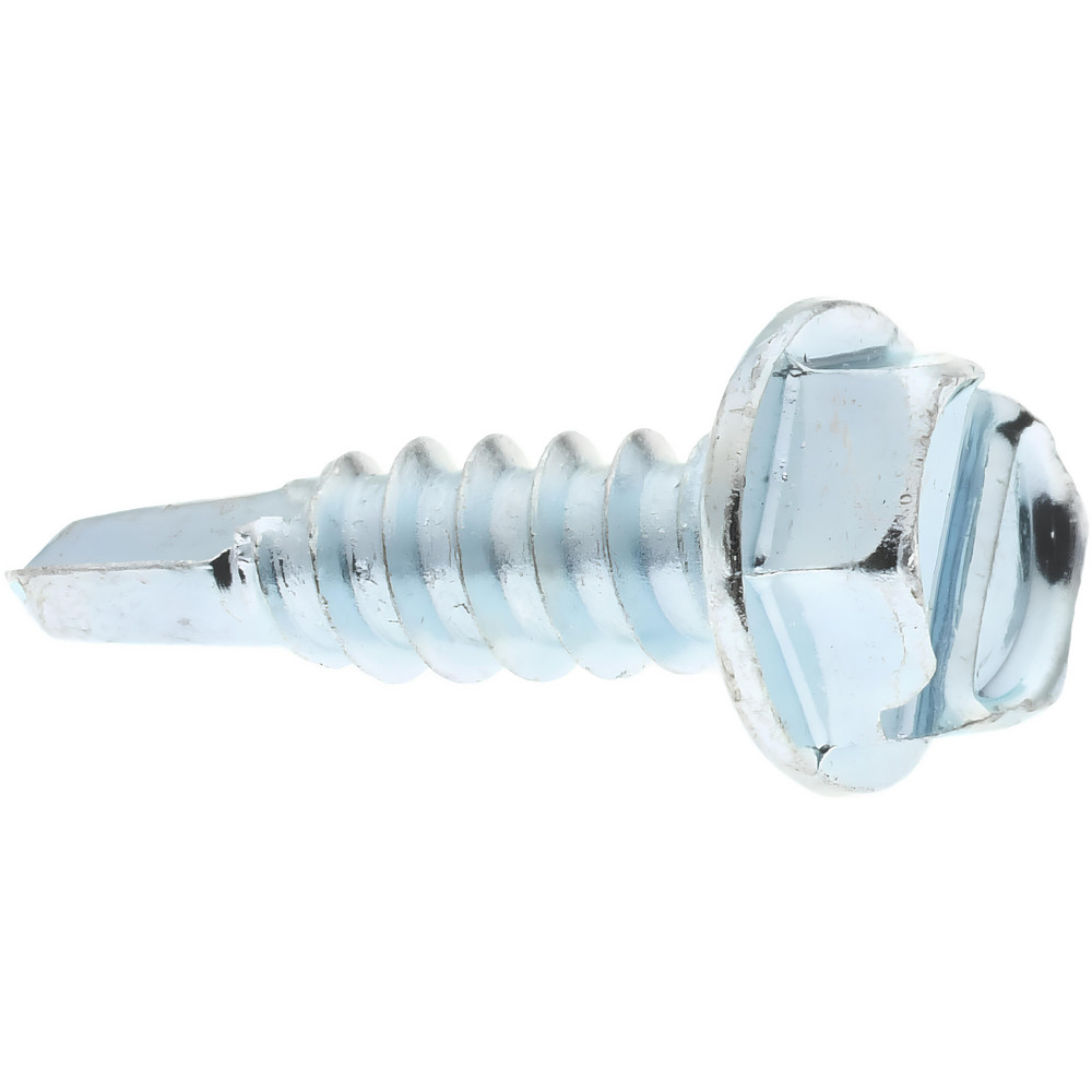 #8, Hex Washer Head, Slotted Drive, 5/8" Length Under Head, #2 Point, Self Drilling Screw