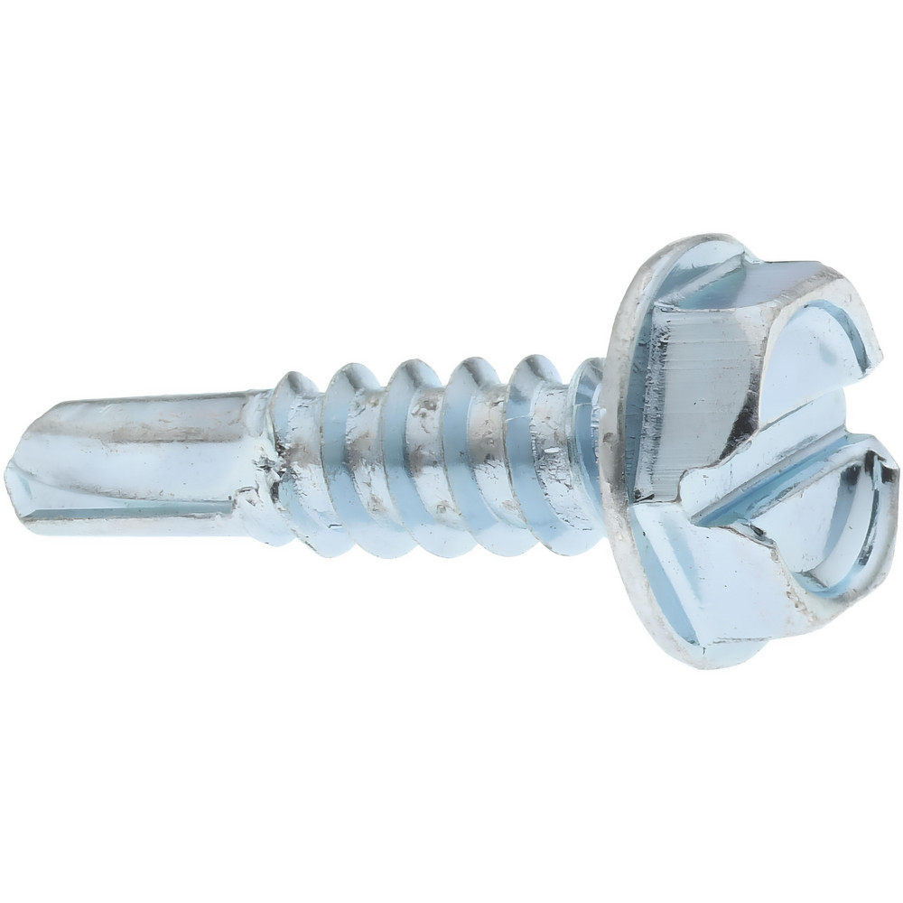 #10, Hex Washer Head, Slotted Drive, 3/4" Length Under Head, #3 Point, Self Drilling Screw