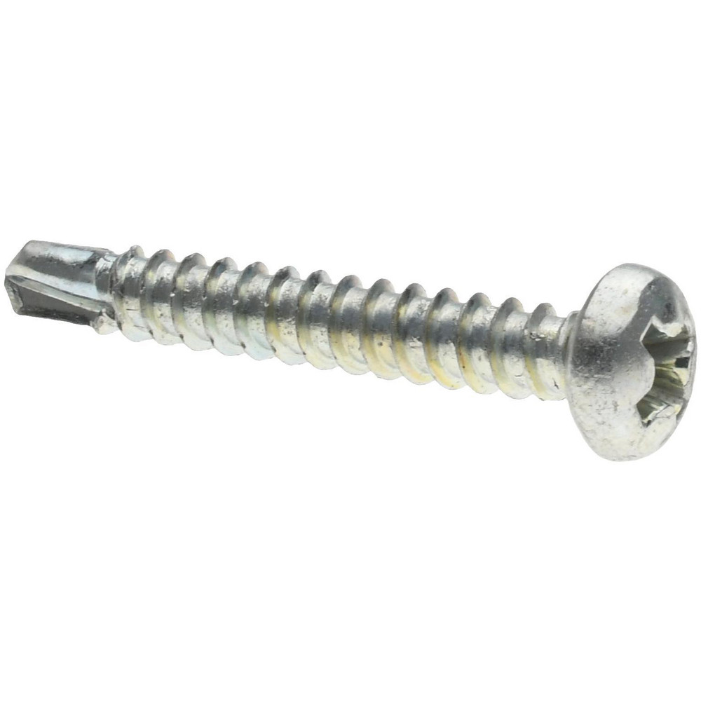 #6, Pan Head, Phillips Drive, 1" Length Under Head, #2 Point, Self Drilling Screw