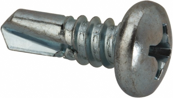 1/4", Pan Head, Phillips Drive, 3/4" Length Under Head, #3 Point, Self Drilling Screw