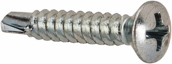 #8, Oval Head, Phillips Drive, 1" OAL, #2 Point, Self Drilling Screw
