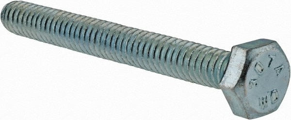 Value Collection 1436BHT Hex Head Cap Screw: 1/4-20 x 2-1/4", Grade 2 Steel, Zinc-Plated Image