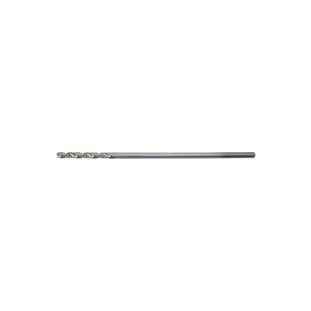 Aircraft Extension Drill Bit: 3/8" Dia, 135 &deg; Point, High Speed Steel - Bright/Uncoated Finish, 3-5/8" Flute Length, Spiral Flute, Series 3957-12