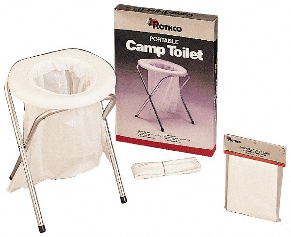 Camp Toilets; Type: Folding ; Material: Plastic; Steel ; Includes: (6) Plastic Bags