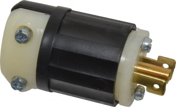 Leviton ML2-P Locking Inlet: Plug, Industrial, ML-2P, 125V, Black & White 