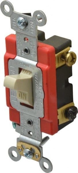 Leviton 1222-2I 2 Pole, 120 to 277 VAC, 20 Amp, Industrial Grade Toggle Wall Switch 