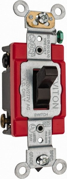 Leviton 1224-2 4 Pole, 120 to 277 VAC, 20 Amp, Industrial Grade Toggle Four Way Switch 