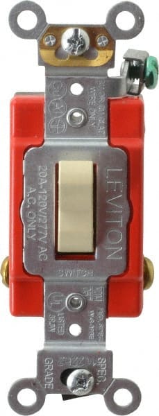 Leviton 1224-2I 4 Pole, 120 to 277 VAC, 20 Amp, Industrial Grade Toggle Four Way Switch 