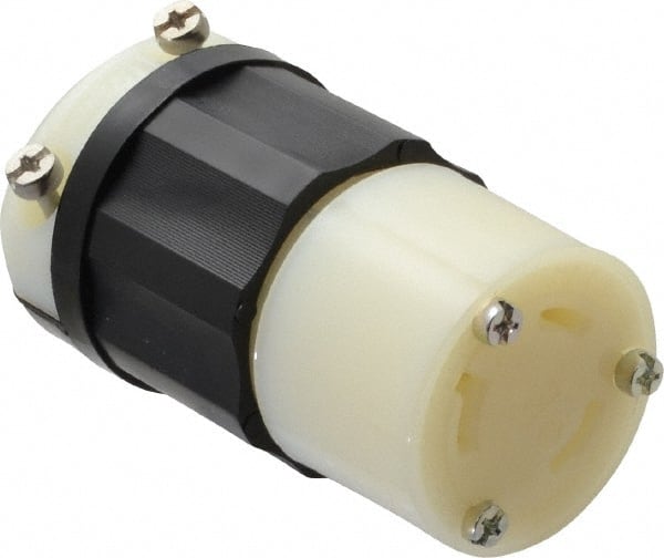 Leviton 2643 Locking Inlet: Connector, Industrial, L8-30R, 480V, Black & White 