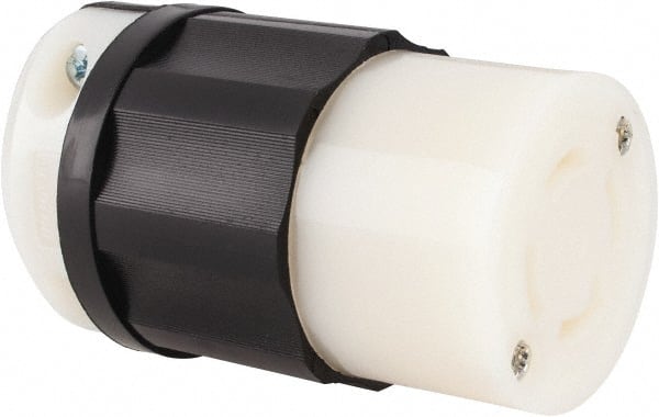 Leviton 3433-C Locking Inlet: Connector, Industrial, Non-NEMA, 120 & 208V, Black & White 