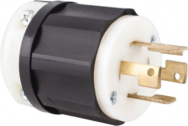 Leviton 3431-GC Locking Inlet: Plug, Industrial, Non-NEMA, 250V, Black & White 