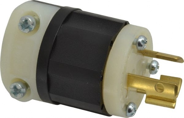 Leviton 4570-C Locking Inlet: Plug, Industrial, L6-15P, 250V, Black & White 