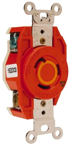 Straight Blade Single Receptacle: NEMA L5-20R, 20 Amps, Isolated Ground