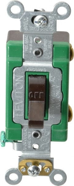 Leviton 3031-2 1 Pole, 120 to 277 VAC, 30 Amp, Industrial Grade Toggle Wall Switch 