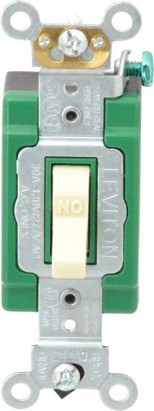 Leviton 3031-2I 1 Pole, 120 to 277 VAC, 30 Amp, Industrial Grade Toggle Wall Switch 