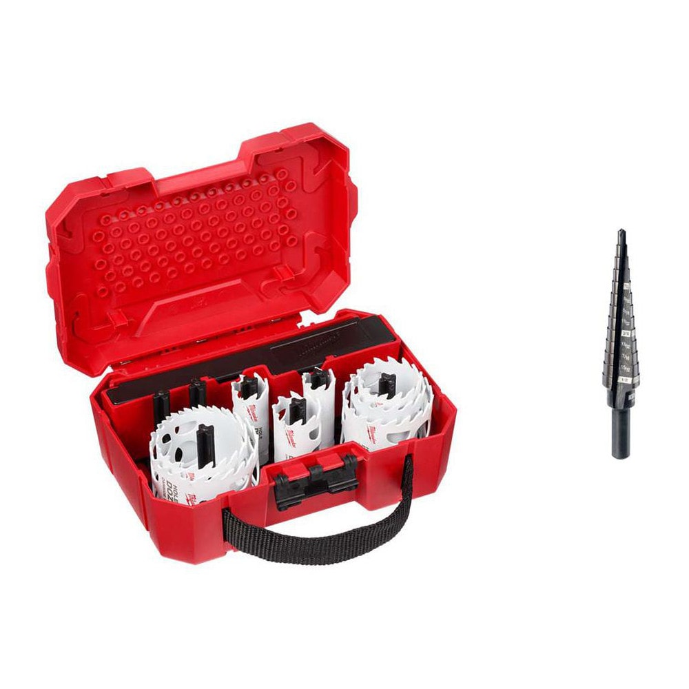 Hole Saw Kits; Minimum Saw Diameter (Decimal Inch): 3/4 ; Maximum Saw Diameter (Decimal Inch): 2-5/8 ; Number of Hole Saws: 8 ; Maximum Cutting Depth: 1.6200in ; Cutting Edge Style: Toothed ; Material: Carbide-Tipped