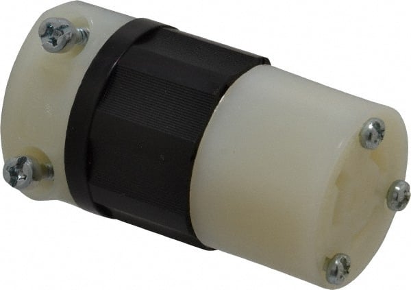 Leviton 4579-C Locking Inlet: Connector, Industrial, L6-15R, 250V, Black & White 