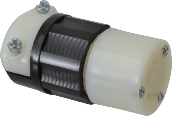 Leviton 4729-C Locking Inlet: Connector, Industrial, L5-15R, 125V, Black & White 