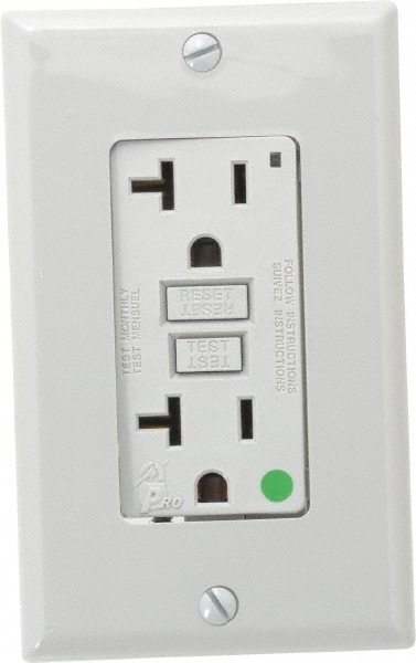 1 Phase, 5-20R NEMA, 125 VAC, 20 Amp, Self Grounding, GFCI Receptacle