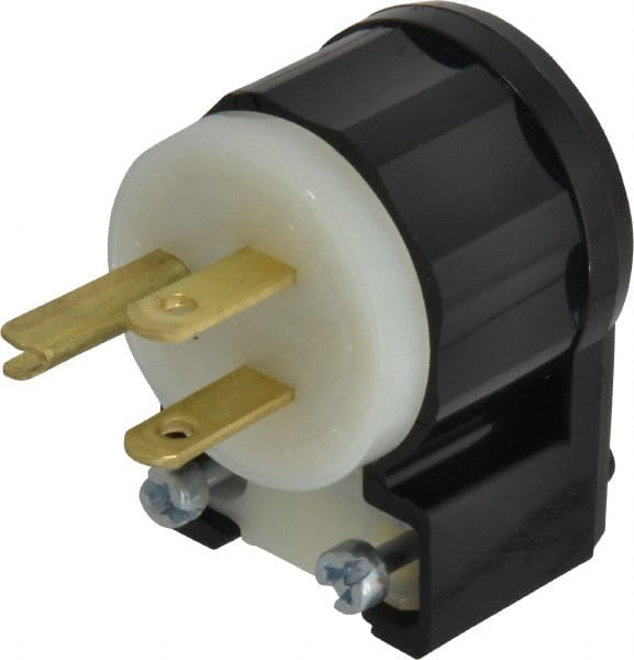 Leviton 5266-CA Straight Blade Plug: Industrial, 5-15P, 125VAC, Black & White 