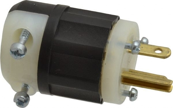 Leviton 5366-C Straight Blade Plug: Industrial, 5-20P, 125VAC, Black & White 