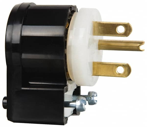 Leviton 5666-CA Straight Blade Plug: Industrial, 6-15P, 250VAC, Black & White 