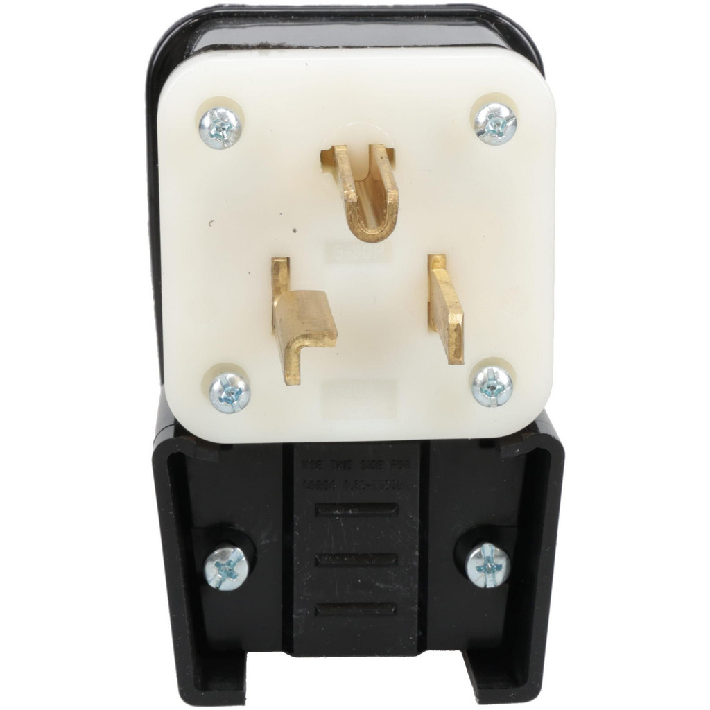 Leviton Straight Blade Plug: Industrial, 5-30P, 125V, Black - Self-Grounded, 30 A, Nylon Body, 2 Pole, 3 Wire | Part #9530-P