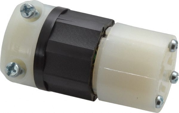 Leviton 5369-C Straight Blade Connector: Industrial, 5-20R, 125VAC, Black & White 