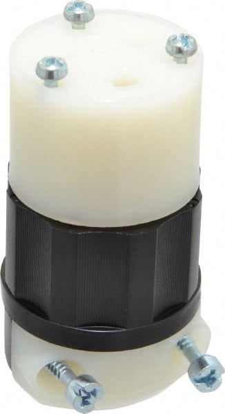 Leviton 5669-C Straight Blade Connector: Industrial, 6-15R, 250VAC, Black & White 