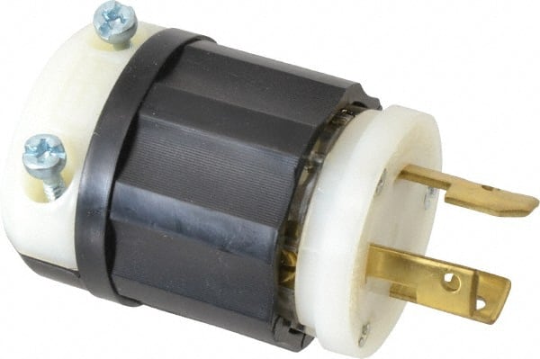 Leviton 3331-C Locking Inlet: Plug, Industrial, Non-NEMA, 125 & 250V, Black & White 