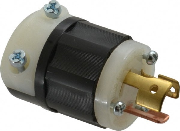 Leviton 7567-C Locking Inlet: Plug, Industrial, Non-NEMA, 125 & 250V, Black & White 