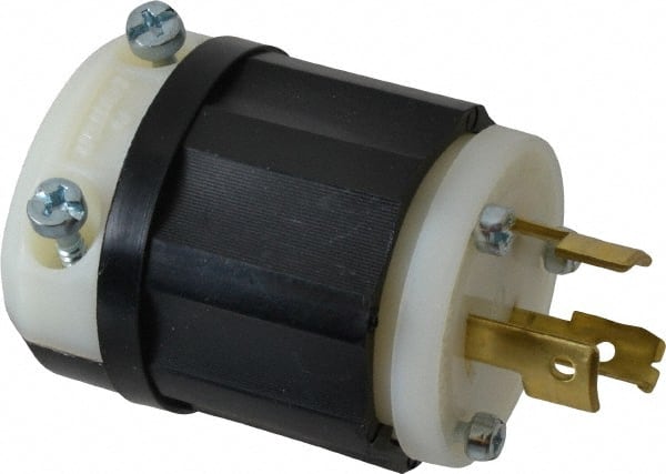 Leviton 9965-C Locking Inlet: Plug, Industrial, Non-NEMA, 125 & 250V, Black & White 