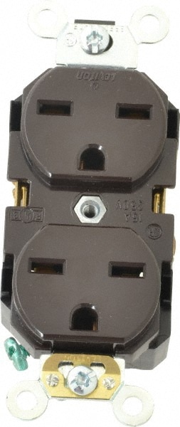 Leviton 5662 Straight Blade Duplex Receptacle: NEMA 6-15R, 15 Amps, Self-Grounding Image