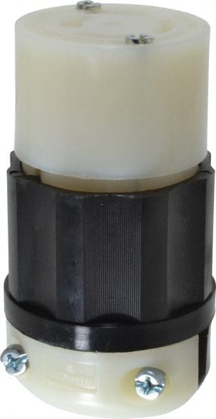 Leviton 7413-C Locking Inlet: Connector, Industrial, Non-NEMA, 120 & 208V, Black & White 