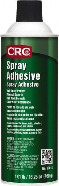 CRC 1003267 Spray Adhesive: 24 oz Aerosol Can, White 