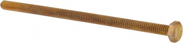 Made in USA 14205FT8ZYDOM Hex Head Cap Screw: 1/4-20 x 5", Grade 8 Steel, Zinc Yellow Dichromate Finish Image