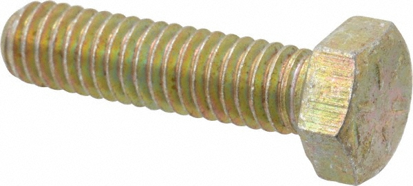 Made in USA 39030 Hex Head Cap Screw: 5/16-18 x 1-1/4", Grade 8 Steel, Zinc Yellow Dichromate Finish Image