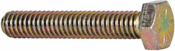 Made in USA MSC74454448-1 Hex Head Cap Screw: 5/16-18 x 1-3/4", Grade 8 Steel, Zinc Yellow Dichromate Finish Image