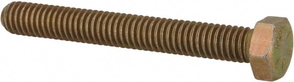 Made in USA MSC74454463-1 Hex Head Cap Screw: 5/16-18 x 2-1/2", Grade 8 Steel, Zinc Yellow Dichromate Finish Image