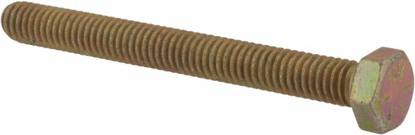 Made in USA MSC74454471-1 Hex Head Cap Screw: 5/16-18 x 3", Grade 8 Steel, Zinc Yellow Dichromate Finish Image