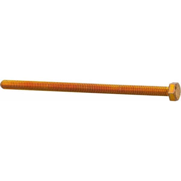 Made in North America 51618512FT8YDOM Hex Head Cap Screw: 5/16-18 x 5-1/2", Grade 8 Steel, Zinc Yellow Dichromate Finish 