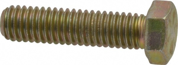 Made in USA MSC74454638-1 Hex Head Cap Screw: 3/8-16 x 1-1/2", Grade 8 Steel, Zinc Yellow Dichromate Finish Image