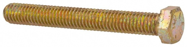 Made in USA MSC74454679-1 Hex Head Cap Screw: 3/8-16 x 3", Grade 8 Steel, Zinc Yellow Dichromate Finish Image