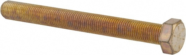 Made in USA 3824312FT8ZYDOM Hex Head Cap Screw: 3/8-24 x 3-1/2", Grade 8 Steel, Zinc Yellow Dichromate Finish Image