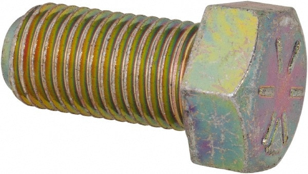 Made in USA MSC74454877-1 Hex Head Cap Screw: 7/16-20 x 7/8", Grade 8 Steel, Zinc Yellow Dichromate Finish Image