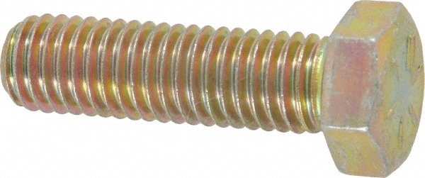 Made in USA 39107 Hex Head Cap Screw: 1/2-13 x 1-3/4", Grade 8 Steel, Zinc Yellow Dichromate Finish Image