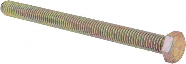 Made in USA 12136FT8ZYDOM Hex Head Cap Screw: 1/2-13 x 6", Grade 8 Steel, Zinc Yellow Dichromate Finish Image