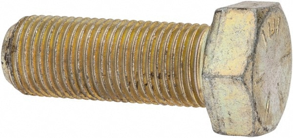 Made in North America 5122CH8O Hex Head Cap Screw: 1/2-20 x 1-3/8", Grade 8 Steel, Zinc Yellow Dichromate Finish 